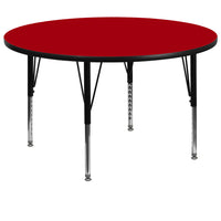 Flash Furniture - Tables d'activité rondes 60 po, dessus laminé par thermofusion et hauteur réglable, rouge-Laminé rouge