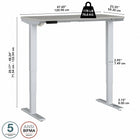 Bureau assis-debout à hauteur réglable 48 po x 24 po Move 40 Series de Bush Business Furniture - gris platine/gris métallique-Le piètement d’acier soudé de calibre 16 offre une excellente solidité structurelle avec un poids supporté pouvant atteindre 176 lb