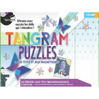 Spicebox - Tangram  Puzzles Sorcier Casse-Têtes et Jeux Magnétiques - Version Francaise-Comprend 2 tableaux magnétiques, 2 jeux de pièces magnétiques, 20 cartes puzzle et un livret d'instructions