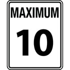 Accuform Signs - Panneau De Vitesse Maximale Autorisée « Maximum 10 », 24po x 30po, Aluminium, Bilingue-Type d'affichage Boulonné