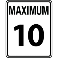 Accuform Signs - Panneau De Vitesse Maximale Autorisée « Maximum 10 », 24po x 30po, Aluminium, Bilingue-Type d'affichage Boulonné