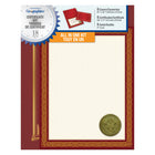 Geographics - Arabesque Burgundy Certificate Kit - Feuille d'or - Paquet de 18-Compatible avec les imprimantes à jet d'encre et laser