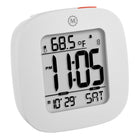 Marathon - Réveil compact Cl030058wh avec température et date, 3 x 3 x 1 po, blanc-Blanc/plastique
