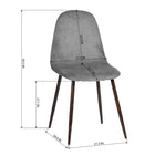 FurnitureR - Chaise de salle manger grise, ensemble de 4, CHARLTON-9