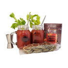Dolce & Gourmando Coffret Bloody Mary-Il comprend deux gros verres de bocaux Mason avec poignées, des garnitures en tranches d'agrumes, un doseur, deux pailles en métal réutilisables et un assaisonnement Bloody Mary et Caesar