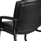 Flash Furniture – Fauteuil d’appoint de direction HERCULES avec pattes traîneau, capacité de 500 lb, cuir noir (GO2138)-Coussins profilés