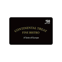 Carte-cadeau Continental Treat de 50 $-Vous ne pouvez pas gagner des milles par le biais d’achats avec cartes-cadeaux.