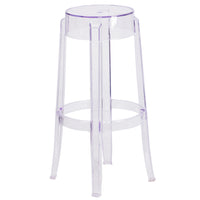 Tabouret de bar transparent de 29,75 po (FH-118-APC2-GG)-Tabouret de style contemporain