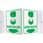 Accuform Signs - Enseigne Projection « Bassin Oculaire », 6po x 8-1/2po, Plastique, Français Avec Pictogramme-Type d'affichage Boulonné