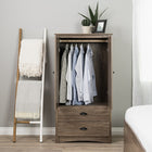 Prepac Armoire Salt Spring, gris vieilli-Fini en laminé gris vieilli