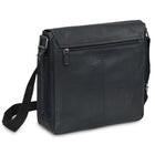 Mancini - Sac messager pour ordinateur portable/tablette de 12 po avec poche anti-RFID - noir-Cuir de buffle huilé et ciré à grain supérieur noir