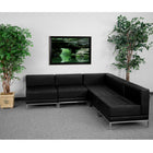 Flash Furniture – Ensemble modulaire 5 avec 4 fauteuils de centre Hercules Imagination, noir-Sans accoudoirs