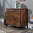 Sauder - La Collection Nova Loft Classeur latéral - Finition Grand Walnut-Tiroirs avec coulisses à extension complète pour dossiers suspendus de format lettre ou légal.
