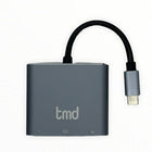 tmd Adaptateur multifonction USB-C vers HDMI 4K avec Alimentation et port USB-A-Gris Sidéral-Plug & Play sans pilotes nécessaires