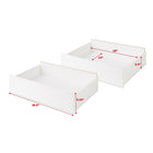 Prepac - Tiroirs de rangement Select WBQK-1303-1 sur roulettes, paq./2, blanc-Dimensions intérieures de chaque tiroir (po) : 38 lar. x 5,5 haut. x 23 prof.
