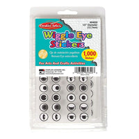 Autocollants Charles Leonard Wiggle Eyes, noir-Plus de gâchis gluant ! Ces autocollants pour les yeux mobiles donneront vie à toutes vos œuvres d'art !