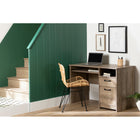 South Shore - Tassio Bureau de travail Chêne vieilli-LOOK CAMPAGNARD: donnez un look Farmhouse tendance et authentique à votre aire de travail avec de bureau, qui se distingue énormément par ses belles poignées de métal au look antique et ses lignes épurées.