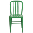 Chaise pour l'intérieur / l'extérieur en métal vert de qualité commerciale, lot de 2-Ensemble de 2 chaises industrielles modernes