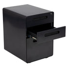 Flash Furniture Classeur ergonomique à 3 tiroirs pour dossiers juridiques et lettres, noir-Tiroir-classeur avec barre de conversion de classement - format lettre, légal, A4, F4