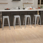 Flash Furniture Tabouret De Bar 30" - Empilable-Argent - Paquet D (4ET3132030SVR)-Patins protecteurs en plastique