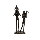 CTG - Sculpture d’une famille, allure de bronze, brun (66220DF)-Mesure : 3,25 haut. x 8,5 larg. x 2,5 long. (po)