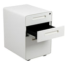 Flash Furniture Classeur ergonomique à verrouillage mobile à 3 tiroir suspendu pour dossiers juridiques et lettres, blanc-Tiroir-classeur avec barre de conversion de classement - format lettre, légal, A4, F4