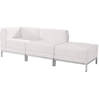 Flash Furniture – Mobilier modulaire HERCULES Imagination, chaises et pouf, cuir blanc, 3 modules (ZBIMAGSET6WH)-84,50 larg. x 28 prof. x 27,25 haut. (po)