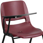 Flash Furniture - Chaise coquille ergonomique bourgogne avec accoudoir-tablette rabattable pour droitiers-Taille de la tablette: 12 po larg. x 17 po prof. x 11,5 po haut. du siège