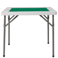 Flash Furniture - Table de jeu pliante blanche granite et carrée de 34,5 po avec surface de jeu verte-Table de jeu pliante