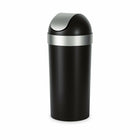 Umbra - Poubelle Venaturali, noir et nickel-Boîte à couvercle basculant en polypropylène avec accents métalliques brossés