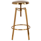 Tabouret de bar Toledo de style industriel avec siège pivotant à hauteur réglable et finition dorée-Ensemble de 2 tabourets de style industriel