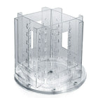 Azar Displays – Présentoir modulaire à dépliants pli triple rotatif, 4 poches, polystyrène cristal (252317)-Pivote sur une base transparente de 6 po