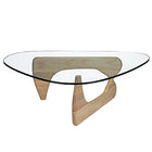 Nicer Furniture - table basse Noguchi - base finition naturelle-Plateau en verre trempé 3/4" (19mm)