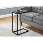 Monarch Specialties - 3765 Table D'Appoint - 25 po H/Fausse Pierre Grise/Metal Noir-Avec un dessus fini faux pierre gris, cette table de bout en forme de C se glisse facilement sous votre canape, chaise ou lit. Elle comporte des capuchons protecteurs qui la soulevent legerement pour eviter d'endommager le sol.