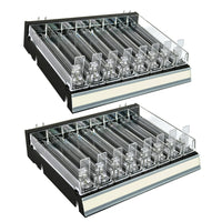 Azar - Noir 8 Diviseur de compartiment Bac Cosmetic Tray avec pousseurs - Paquet de 2-Vendu en paquets de: 2