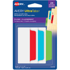 Avery -  74775 UltraTabs Onglets de Classement, Couleurs primaire, 24 onglets-UltraMarquables – Onglets en papier recouvert de plastique, marquables sur les deux côtés; compatibles avec les stylos, crayons, marqueurs et surligneurs – antimaculages