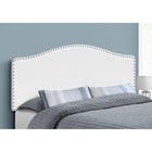 Monarch Specialties - 6012Q Lit Queen Tete De Lit Simili - Cuir Blanc-Dimensions du produit: 50,5 pouces H x 63 pouces L x 3 pouces P