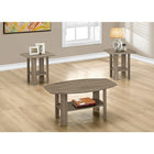 Monarch Specialties - 7927P Ens De Tables - 3Pcs/Taupe Fonce-Chaque table comprend une tablette