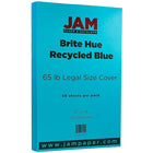 JAM Paper Papier cartonné recyclé 8 1/2 x 14 po, format légal, bleu Brite Hue, 50/paquet-Papier recyclé bleu