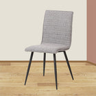 Cathay Importers Gris tissu chaise noir acier jambes, ensemble de 2-Chaise côté moderne avec le dos de forme carrée et le siège.