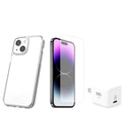 TUFF8 - Coque avec protecteur d'écran et chargeur mural pour iPhone 15 Plus/14 Plus-Couche antichoc : la couche antichoc étanche à l'air ajoute une protection supplémentaire contre les chutes accidentelles. Testé selon MIL-STD jusqu'à 6 pieds