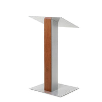 Urbann - Lutrin Y5 sans roulettes - aluminium et bois - cognac-Autoportant, discours
