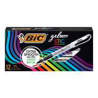 BIC - Gel-ocity Stic Gel Stylos - 0,5 mm - noir - paquet de 12-Stylo à bille
