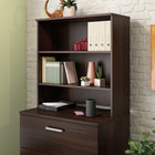 Sauder - La Collection Affirm Surmeuble de Bibliothèque - Finition Noble Elm-Deux tablettes fixes. 