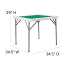 Flash Furniture - Table de jeu pliante blanche granite et carrée de 34,5 po avec surface de jeu verte-Embouts protecteurs de plancher