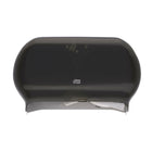 Tork - Twin Jumbo Distributeur de rouleaux de papier hygiénique avec fenêtre transparente - Gris fumée-Design moderne et homogène - faites bonne impression