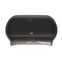 Tork - Twin Jumbo Distributeur de rouleaux de papier hygiénique avec fenêtre transparente - Gris fumée-Design moderne et homogène - faites bonne impression
