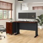 Bush Business Furniture - Bureau 48 po avec classeur mobile Cubix de, cerisier Hansen/galaxie-Le fini en stratifié thermofusionné protège le meuble contre les rayures et les taches