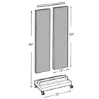 Azar Displays – Présentoir à panneau perforé de 2 côtés, 32 larg. x 60 prof. po, base à roues, violet translucide (700732-PUR)-Dimensions totales de 32 de large x 66 de haut (po)