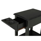 Brassex – 151100, table d’appoint pour téléphone avec tiroir et 2 porte-gobelets, 20 x 24 x 13,75 (po), noir-Format compact idéal pour les espaces restreints